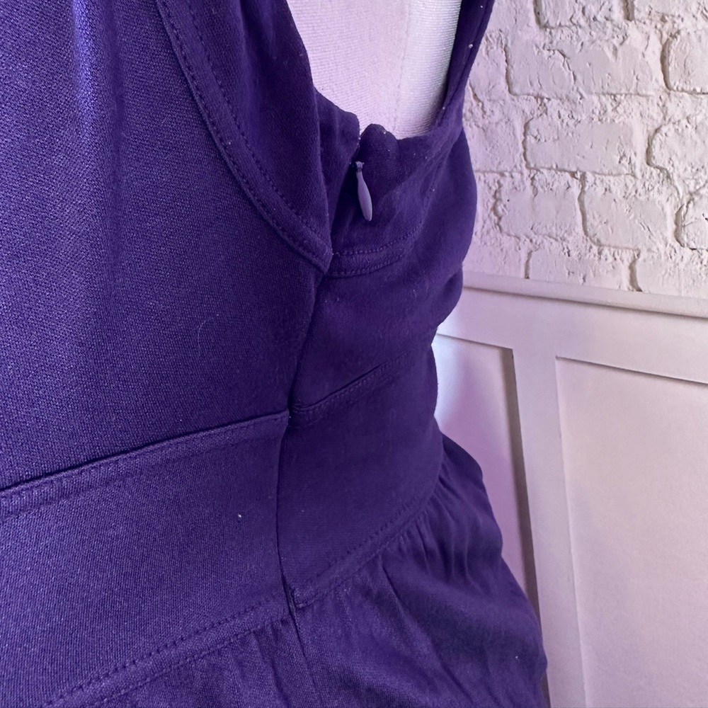 LOFT Deep‎ Purple Midi Dress size 8 - Picture 7 of 9